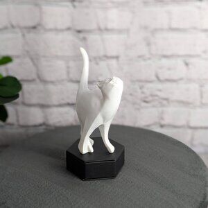 Ceramic white cat figurine